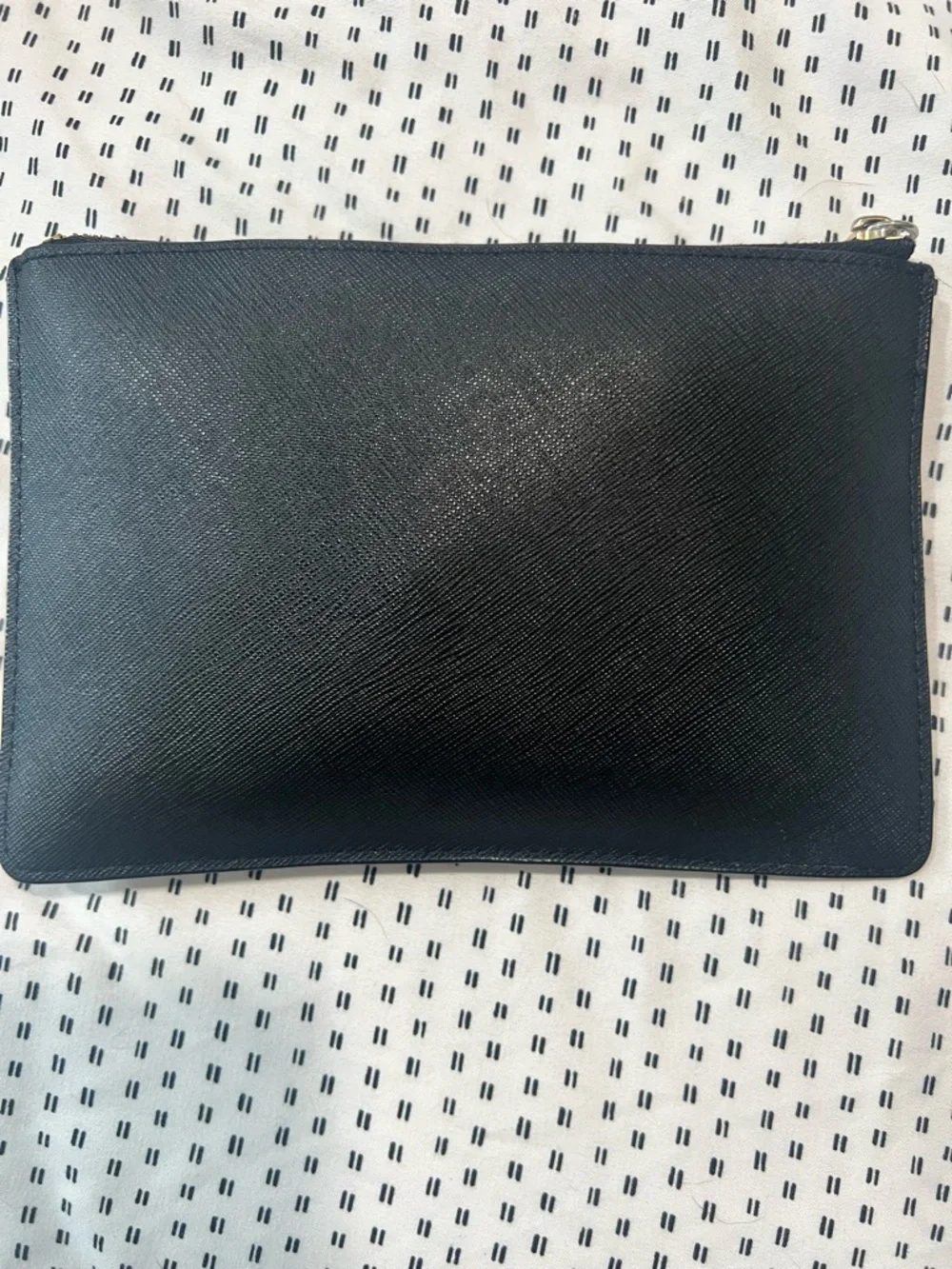 kate spade Black Saffiano Leather Wristlet Clutch with Gold Hardware